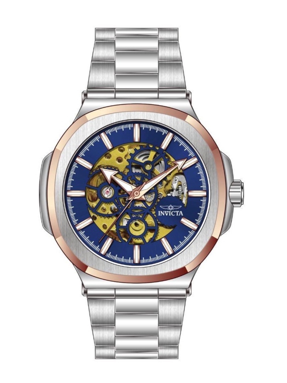 NEW Invicta Objet D’Art 70009 Automatic Skeleton Watch – 44mm Silver